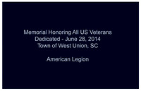 West Union Veteran's Memorial